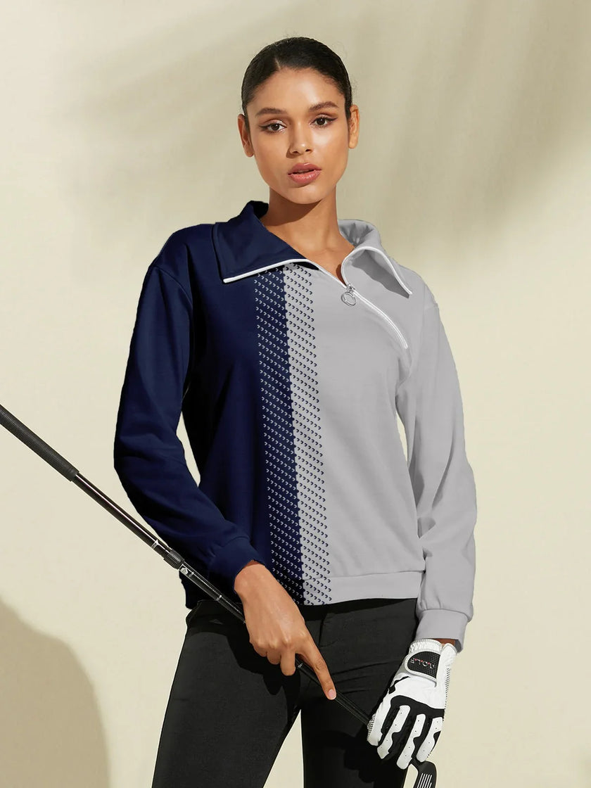 Nova | Women's Ribbed Striped Sweatshirt Pullover with Knit Cozy Soft Long-Sleeve