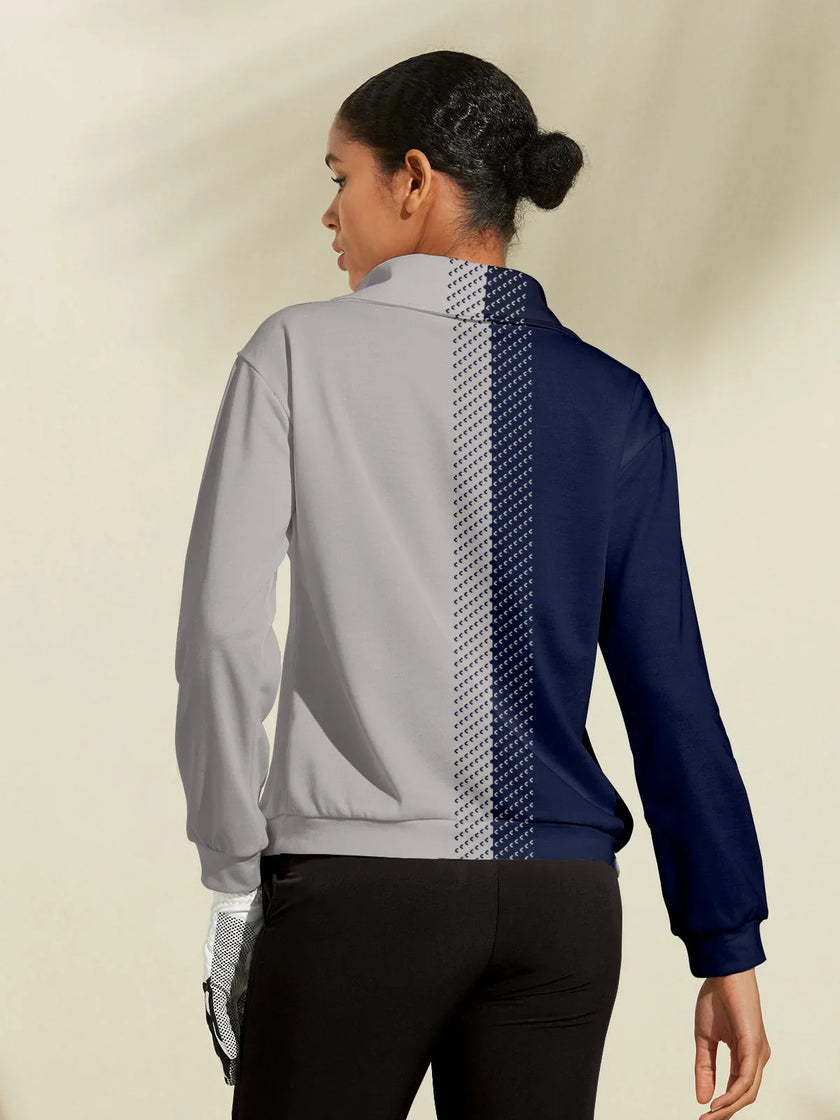 Nova | Women's Ribbed Striped Sweatshirt Pullover with Knit Cozy Soft Long-Sleeve