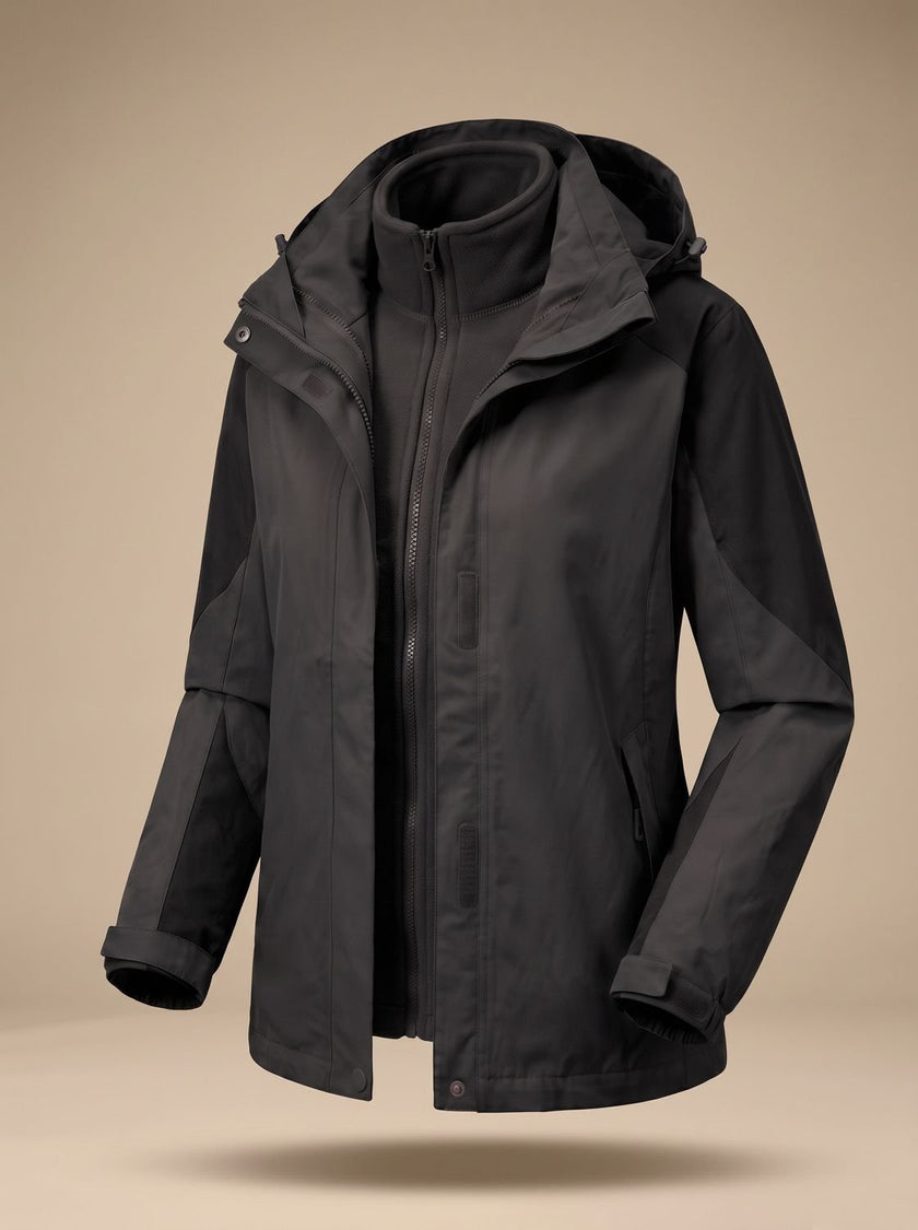 Fleece Jacket Hooded 2 in 1 Removable Liner Water Resistant Winter Jacket | Jenny