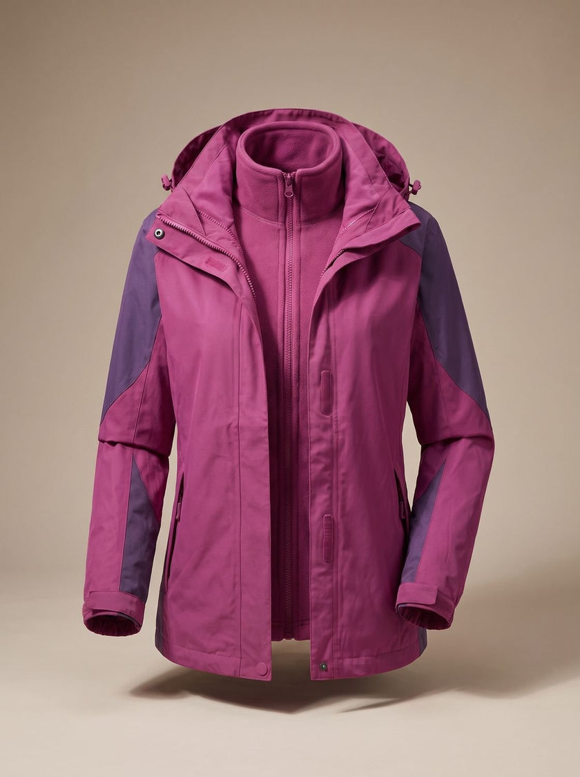Fleece Jacket Hooded 2 in 1 Removable Liner Water Resistant Winter Jacket | Jenny