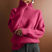 Sofie | Women's Argyle Knit Relaxed Turtleneck Sweater with Geometric for Casual