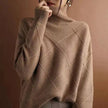 Sofie | Women's Argyle Knit Relaxed Turtleneck Sweater with Geometric for Casual