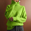 Sofie | Women's Argyle Knit Relaxed Turtleneck Sweater with Geometric for Casual