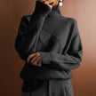 Sofie | Women's Argyle Knit Relaxed Turtleneck Sweater with Geometric for Casual