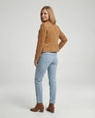 Faux Suede Biker Jacket Women Tailored Asymmetric Zip Moto