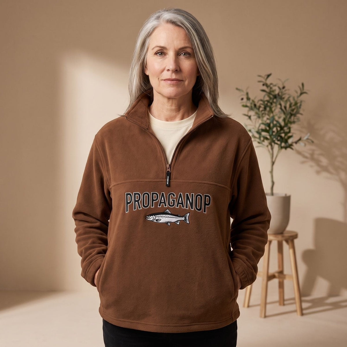 Aztec Print Half-Zip Collar Jumper Sweater Relaxed Fit for Women | Eleanor