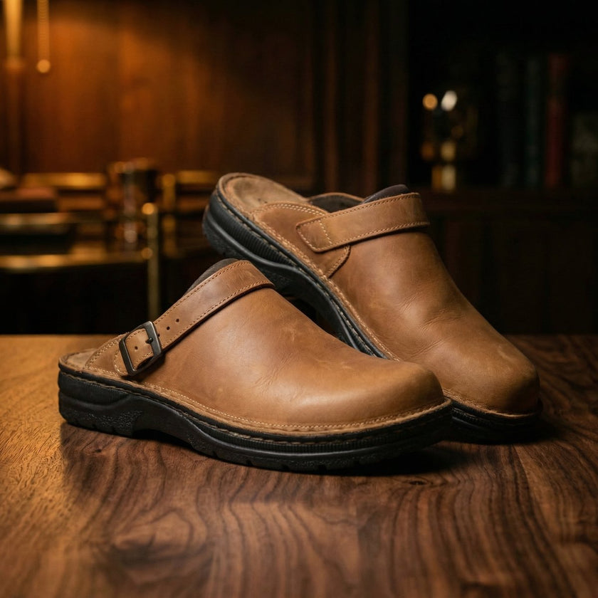 Olivia | Women's Boots Milan Premium Leather Slip-On Clogs