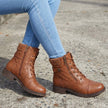 Aria | Women's Boots Quilted Faux Leather Lace-Up Side Zip Ankle Booties