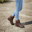 Aria | Women's Boots Quilted Faux Leather Lace-Up Side Zip Ankle Booties