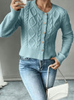 Madison | Women's Cropped Turtleneck Button-Front Cardigan Knit Sweater with Cozy for Layering