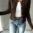 Madison | Women's Cropped Turtleneck Button-Front Cardigan Knit Sweater with Cozy for Layering