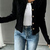 Madison | Women's Cropped Turtleneck Button-Front Cardigan Knit Sweater with Cozy for Layering