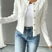 Madison | Women's Cropped Turtleneck Button-Front Cardigan Knit Sweater with Cozy for Layering