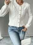 Madison | Women's Cropped Turtleneck Button-Front Cardigan Knit Sweater with Cozy for Layering