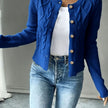 Madison | Women's Cropped Turtleneck Button-Front Cardigan Knit Sweater with Cozy for Layering