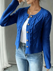 Madison | Women's Cropped Turtleneck Button-Front Cardigan Knit Sweater with Cozy for Layering