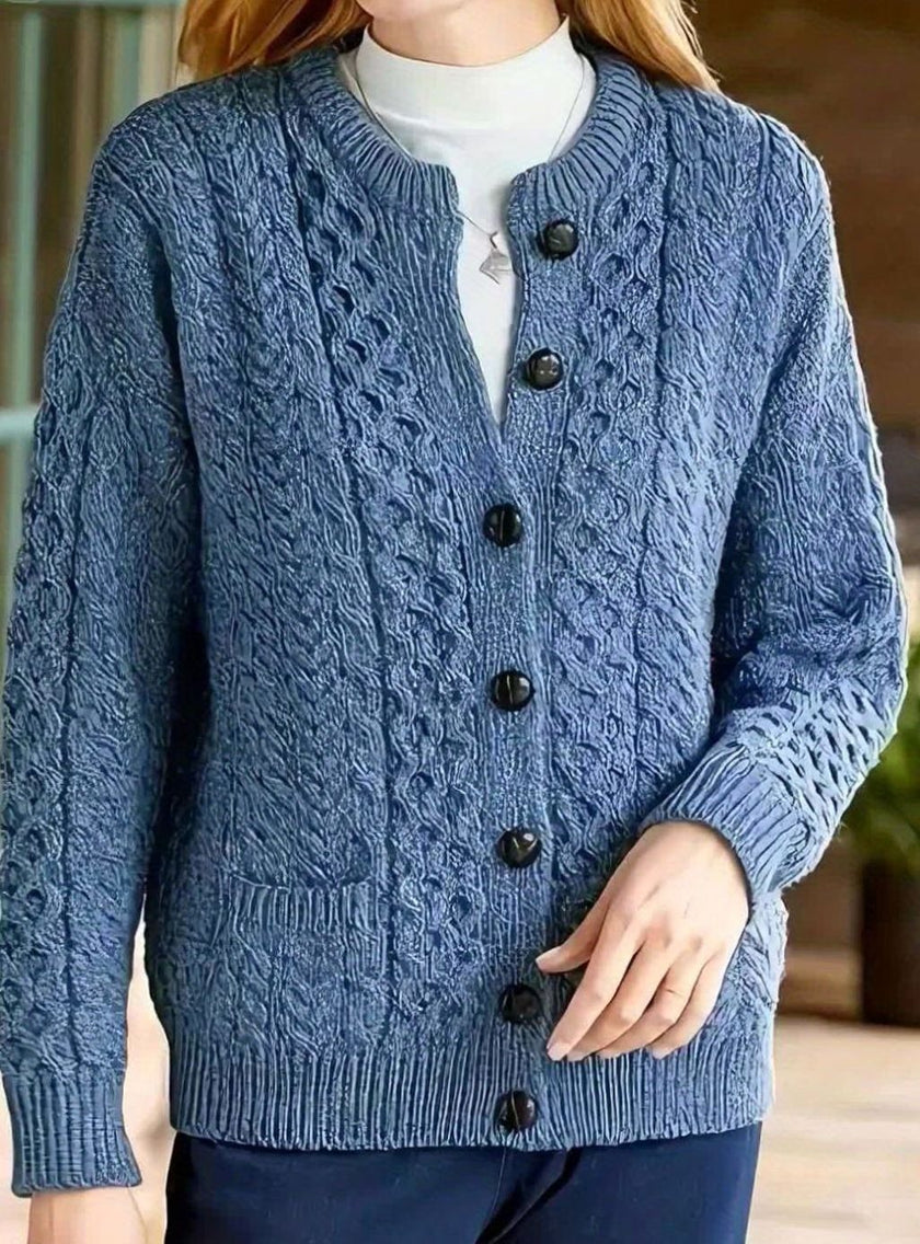 Penelope | Women's Oversized Turtleneck Button-Front Cardigan Knit Sweater with Cozy Soft