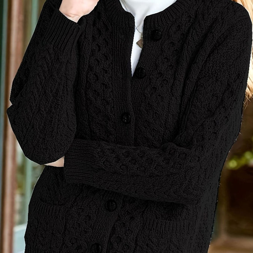 Penelope | Women's Oversized Turtleneck Button-Front Cardigan Knit Sweater with Cozy Soft