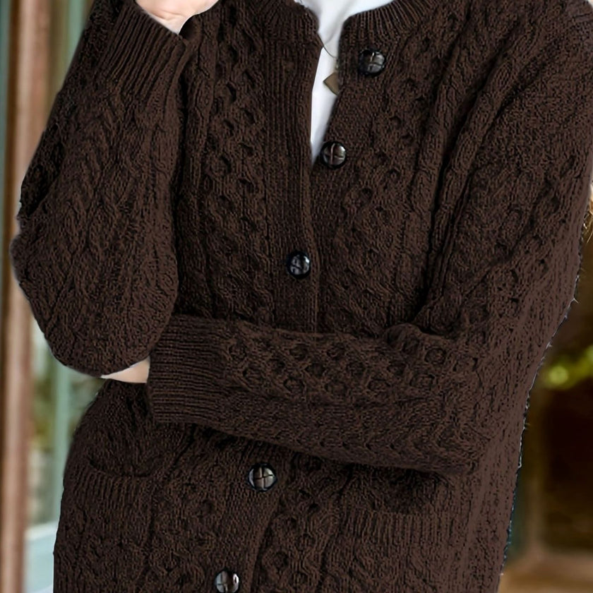 Penelope | Women's Oversized Turtleneck Button-Front Cardigan Knit Sweater with Cozy Soft