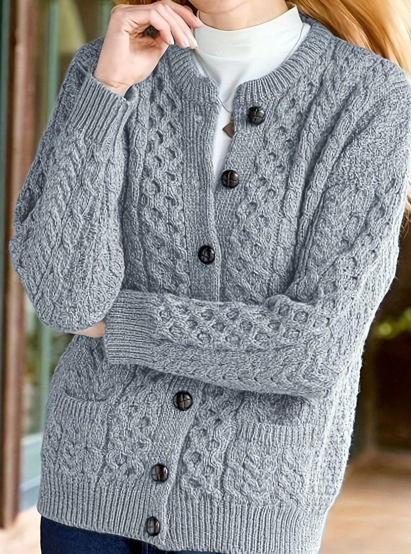 Penelope | Women's Oversized Turtleneck Button-Front Cardigan Knit Sweater with Cozy Soft