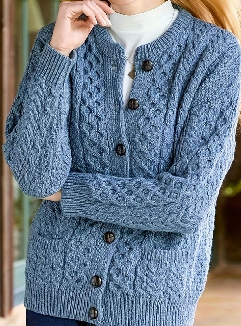Penelope | Women's Oversized Turtleneck Button-Front Cardigan Knit Sweater with Cozy Soft