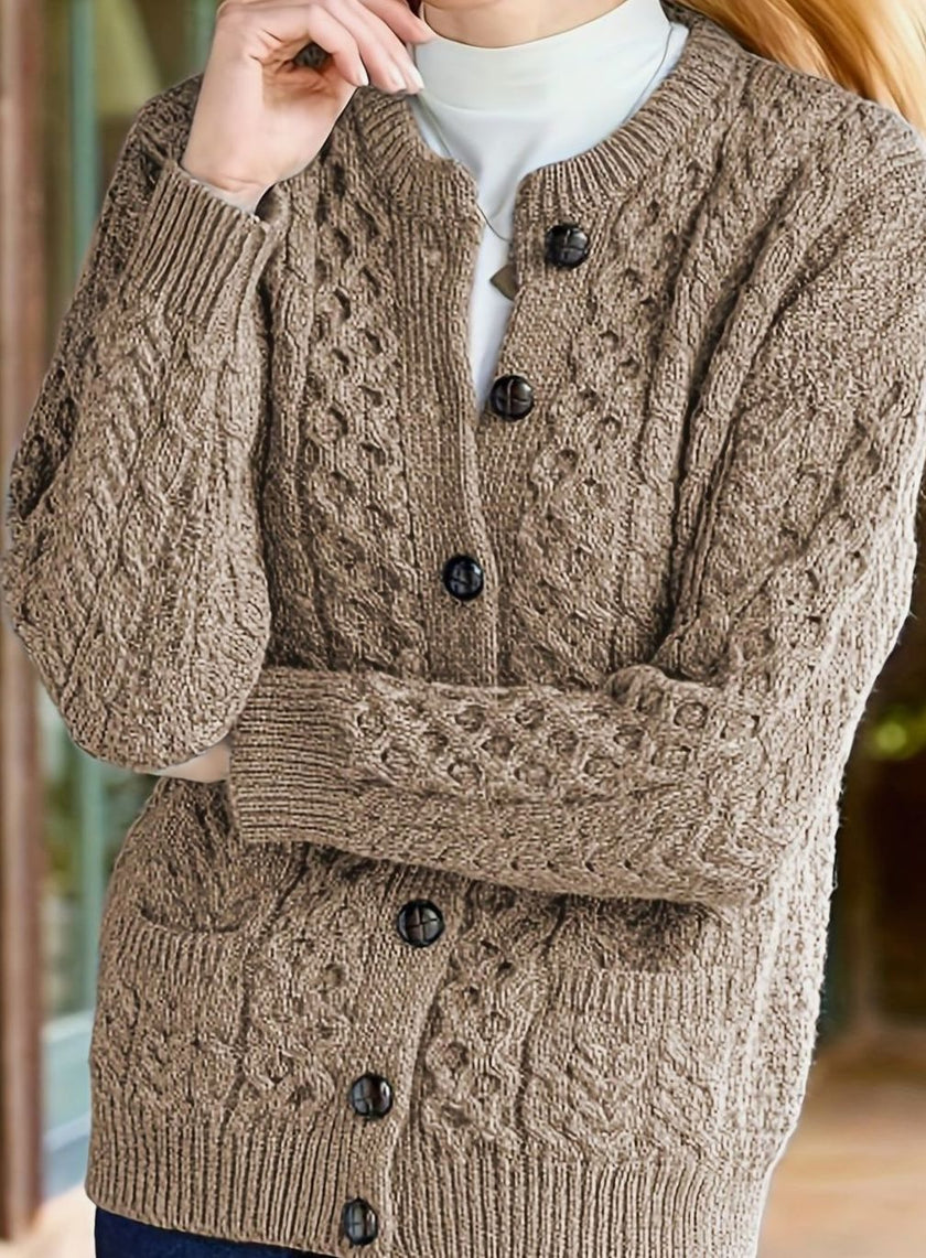 Penelope | Women's Oversized Turtleneck Button-Front Cardigan Knit Sweater with Cozy Soft