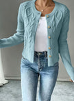 Wenche | Women's Cable-Knit Button-Front Cardigan