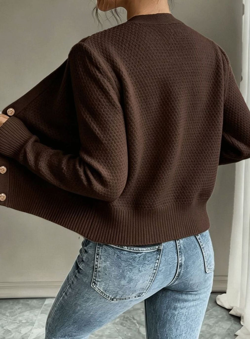 Wenche | Women's Cable-Knit Button-Front Cardigan
