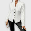 Cable-Knit Sweater Women Mock Neck Long Sleeve Fitted