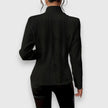 Cable-Knit Sweater Women Mock Neck Long Sleeve Fitted