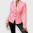 Cable-Knit Sweater Women Mock Neck Long Sleeve Fitted