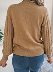 Penelope | Women's Cable-Knit Openwork Round-Neck Pullover Sweater with Ribbed for Everyday