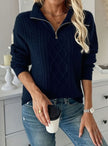 Scarlett | Women's Cable-Knit Quarter-Zip Pullover Sweater with Cozy Classic for Everyday