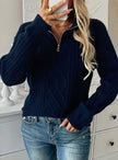 Scarlett | Women's Cable-Knit Quarter-Zip Pullover Sweater with Cozy Classic for Everyday