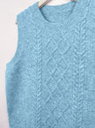 Isabella | Women's Cable-Knit Round-Neck Sleeveless Sweater Vest with Striped for Layering
