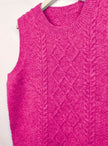 Isabella | Women's Cable-Knit Round-Neck Sleeveless Sweater Vest with Striped for Layering