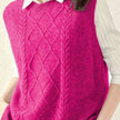 Isabella | Women's Cable-Knit Round-Neck Sleeveless Sweater Vest with Striped for Layering