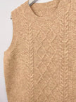 Isabella | Women's Cable-Knit Round-Neck Sleeveless Sweater Vest with Striped for Layering