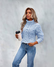 Nore | Women's Cable-Knit Turtleneck Sweater Relaxed Pullover with Roll-Neck for Layering