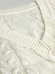 Grace | Women's Cable-Knit V-Neck Sweater Vest Relaxed Layering Pullover for Everyday