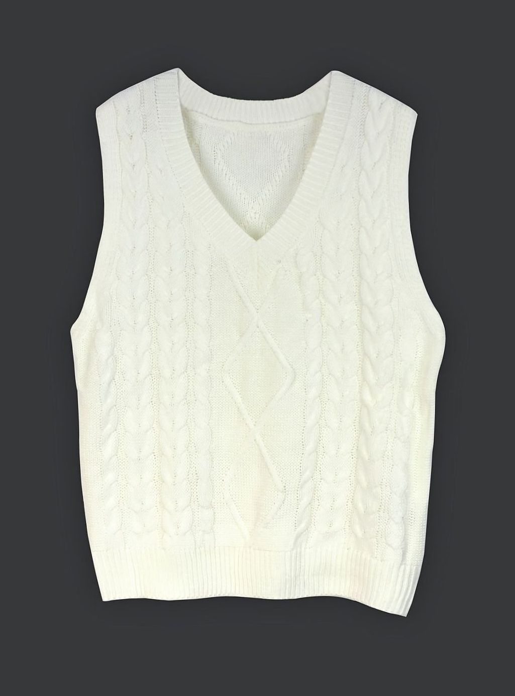 Cable Knit Sweater V Neck Relaxed Fit Stretch Pullover Jumper | Isadora