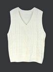 Grace | Women's Cable-Knit V-Neck Sweater Vest Relaxed Layering Pullover for Everyday