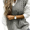 Grace | Women's Cable-Knit V-Neck Sweater Vest Relaxed Layering Pullover for Everyday