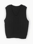 Grace | Women's Cable-Knit V-Neck Sweater Vest Relaxed Layering Pullover for Everyday