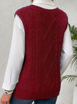 Grace | Women's Cable-Knit V-Neck Sweater Vest Relaxed Layering Pullover for Everyday