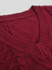 Grace | Women's Cable-Knit V-Neck Sweater Vest Relaxed Layering Pullover for Everyday