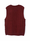 Grace | Women's Cable-Knit V-Neck Sweater Vest Relaxed Layering Pullover for Everyday