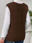 Grace | Women's Cable-Knit V-Neck Sweater Vest Relaxed Layering Pullover for Everyday