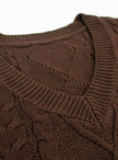 Grace | Women's Cable-Knit V-Neck Sweater Vest Relaxed Layering Pullover for Everyday