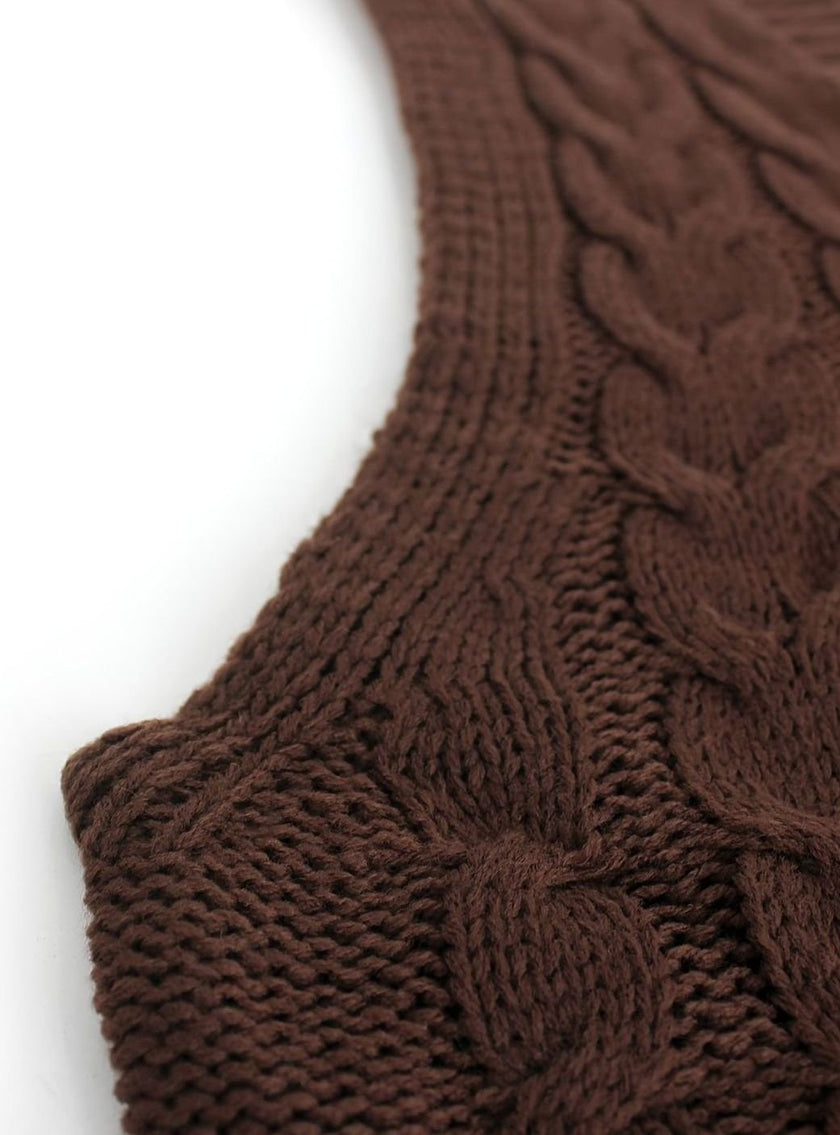 Grace | Women's Cable-Knit V-Neck Sweater Vest Relaxed Layering Pullover for Everyday